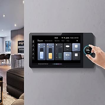 Touch Screen Control Panel, Modern Wall Touch Switch, Smart Home System Controller with 8 Inch Knob, Compatible with Tuya Smart Home