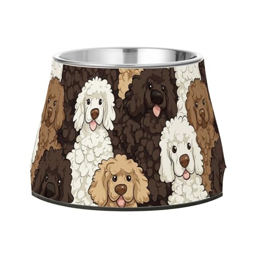 Barboncino dai colori vivaci carino cani ciotole antiscivolo in acciaio inox gatti ciotole di base per cani, gatti, conigli, uccelli, baffi, affaticamento