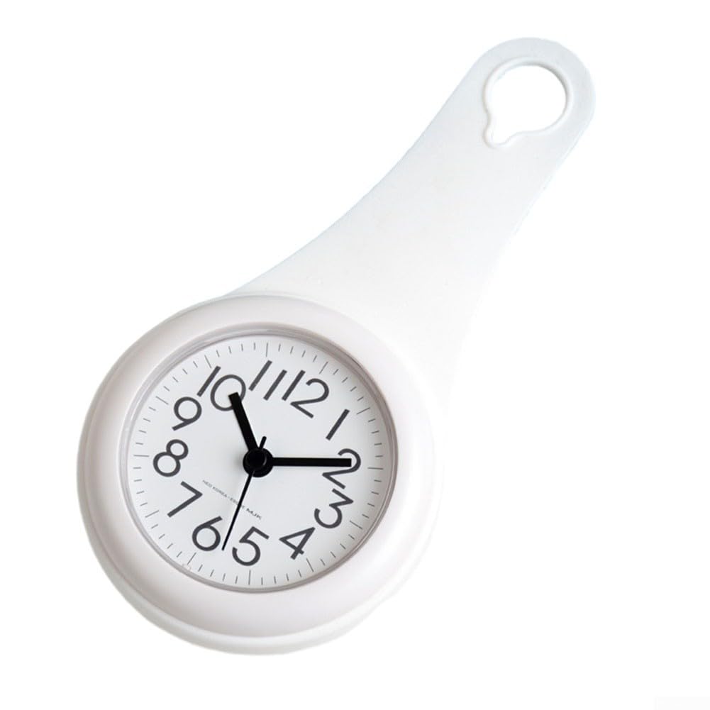 Orologio da Parete Silenzioso - Digitale, Impermeabile, Piccolo Con Ventosa per Cucina, Bagno - Decorazione per la Casa (Bianco)