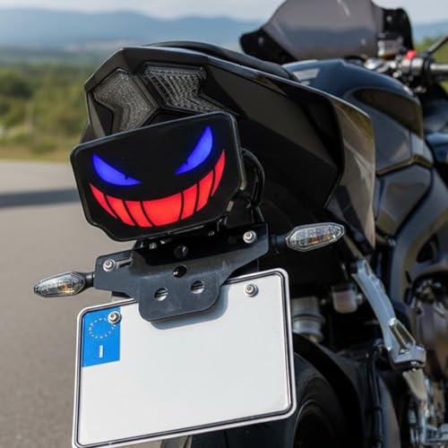 Luz trasera de moto LED de 12V con cara sonriente para modificación 3