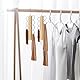 LMSAWK Schalhalter Aufhänger krawattenhalter Schalbügel Holz Krawattenbügel Gürtelhalter mit 10 Löchern, krawattenhalter für kleiderschrank, Krawatten, Gürtel, Schals, Accessoires (Holzfarbe)