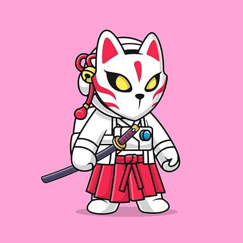Image of Tshirtwala Samurai Fox Warrior Anime Mouse Pad - 9x7.5 Inch Gaming & Office Mat with Cute Kawaii Design