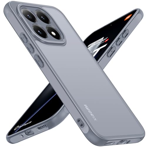 ivoler Hülle für Xiaomi 15T 5G [Vollständiger Kameraschutz] [Militärstandard] Stoßfest Kratzfest Handyhülle Matt Durchscheinende Rückseite Anti-Fingerabdruck Schutzhülle Case (Grau)