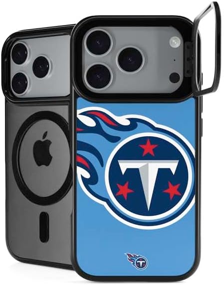 Skinit Kickstand Phone Case Compatible with iPhone 17 Pro Max - Officially Licensed NFL Tennessee Titans Black & White Design