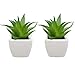Home Trends Set of 8 Green Succulents Artificial, Mini Succulent Plants, Faux Succulents Potted in White Ceramic Pots