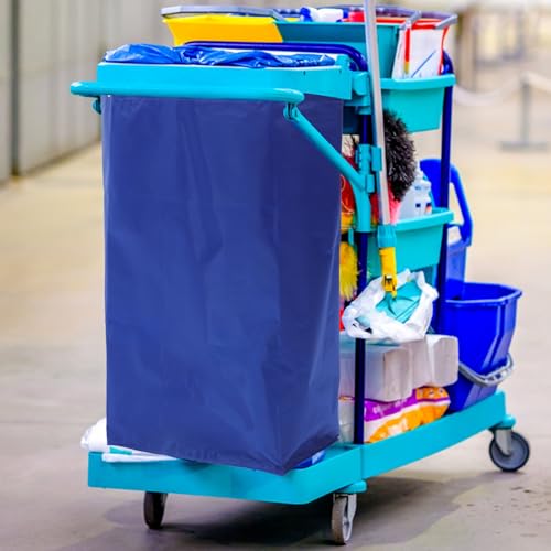 Bolsa de limpieza azul de tela gruesa SHINEOFI con ganchos para carro comercial 3