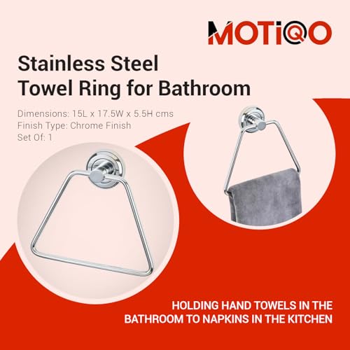 Image of Stainless Steel Towel Ring for Bathroom, Napkin Ring for Wash Basin, Towel Holder, Napkin Holder, Towel Hanger, Bathroom Aessories (Triangular Shape) Set-1