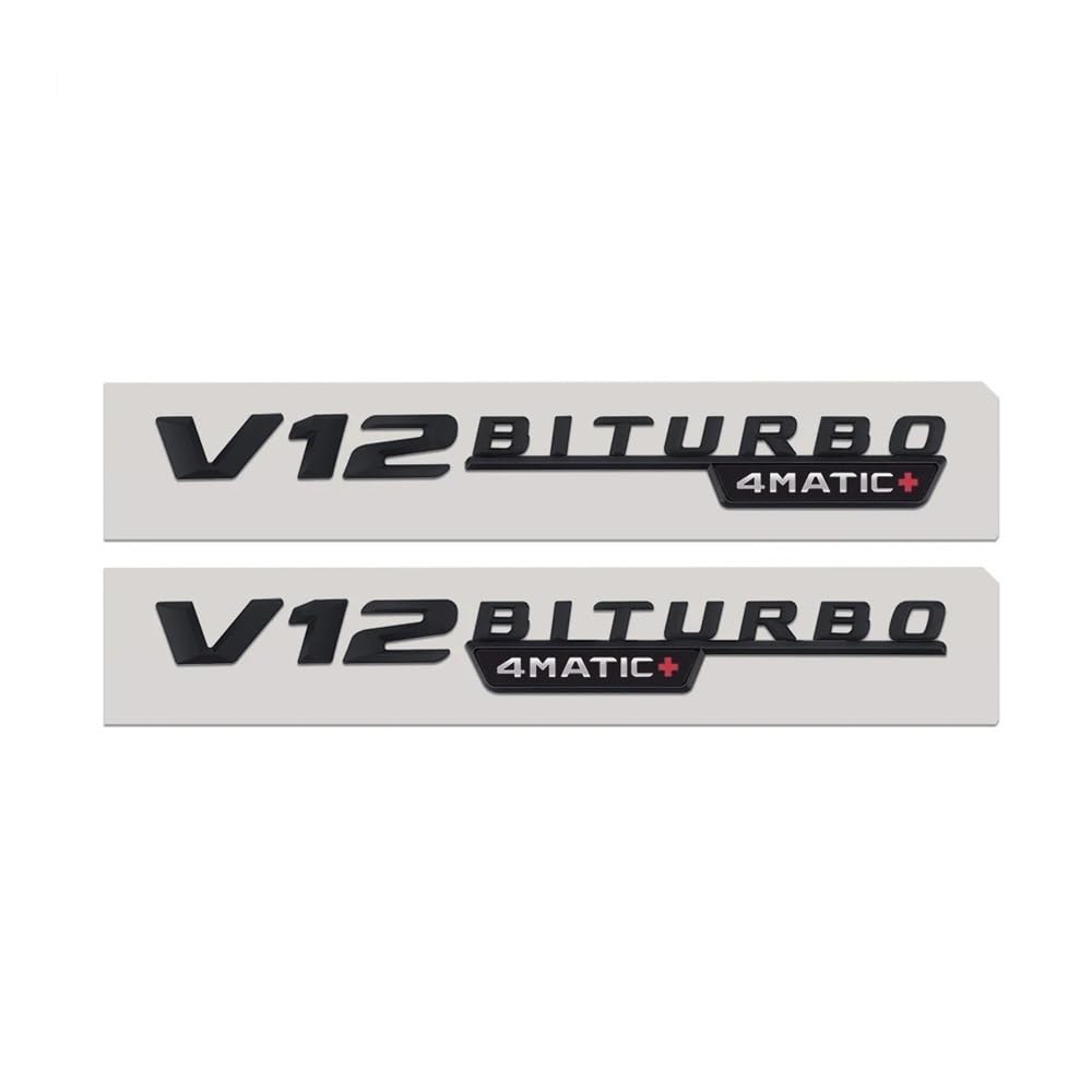 Insignia V12 BITURBO 4MATIC emblema cromado lateral de decoración para Mercedes Benz AMG