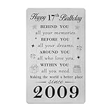 Gezxin Tarjeta de cumpleaños número 17 dulce para niñas y niños - Feliz regalo de 17 cumpleaños para hombres y mujeres - Presente de cumpleaños personalizado de 17 años para hombre o mujer - Recuerdo