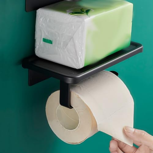 Soporte de papel higiénico negro en aleación de aluminio para baño 8