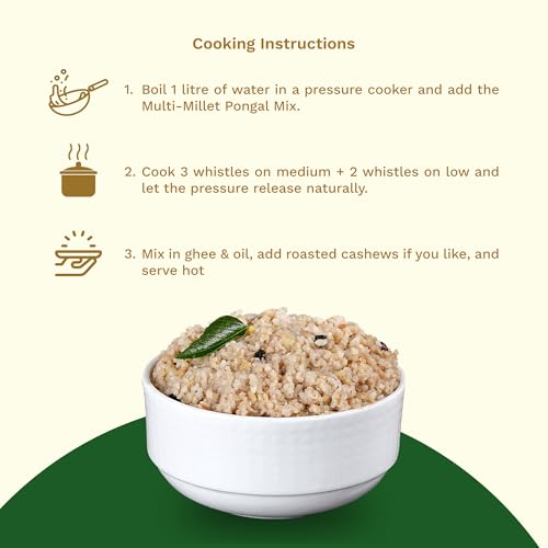 Image of Revival Multi-Millet Pongal Mix - Pack of 2 (200g Each) | Instant South Indian Breakfast | High in Fiber & Protein | Gluten-Free | Made with Authentic Spices | Quick & Easy to Prepare