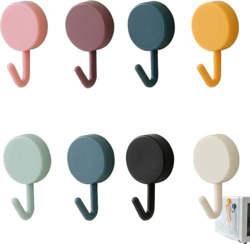 Image of 10 Pack Self Adhesive Wall Hooks Waterproof Sticky Round Hooks for Wall Without Drilling Heavy Duty Adhesive Hooks for Keys Kitchen Bathroom Kids Room Home Decoration