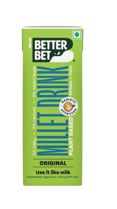 Image of Better Bet Plant Based Drink 180ml | Lactose Free | Use it Like Milk | Barista Approved | No Added Sugar | No Added Preservatives | No Cholesterol | No Trans Fat | Vegan Pack of 1