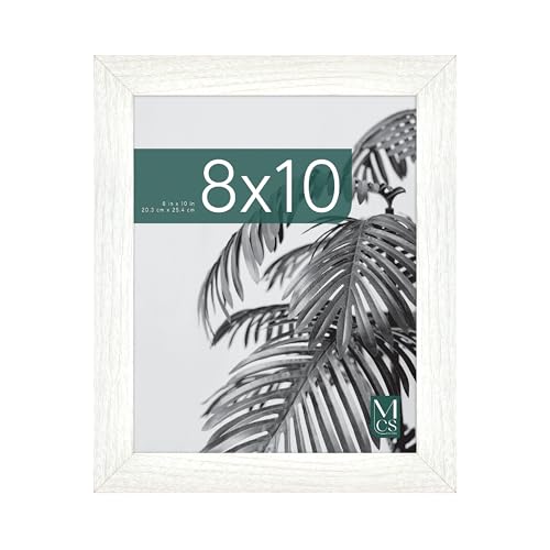 MCS Studio Gallery 8x10 Picture Frame White Woodgrain, Vertical & Horizontal Wall Hanging & Easel for Tapletop Display, Rectangle Photo Frame for Photos, Posters & Art Prints (1-Pack)