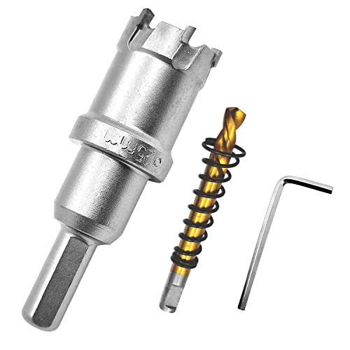 KEWAYO-Seghe a tazza in Carburo, Taglierina per Fori in Carburo, Punte da Trapano per Denti in Metallo TCT per Acciaio Inossidabile, Acciaio, Alluminio, Ferro (25MM)