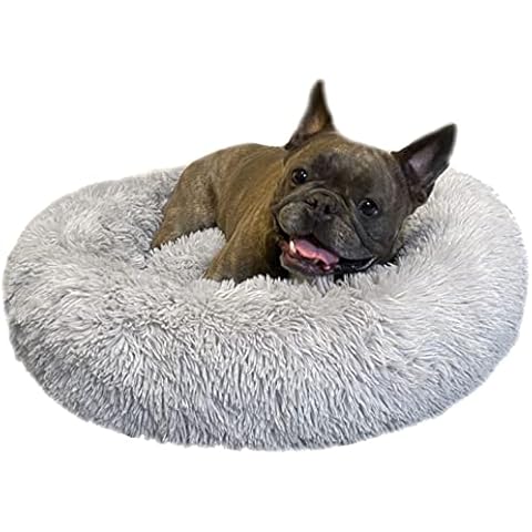 Victoria & Carter Pet bed For Cats, Small Dogs & Puppies (70cm diameter) Extra Padded Cat Bed Dog Bed (20cm height) Premium Calming mattress cushion. Machine wash & dryer friendly. (Silver) Cover