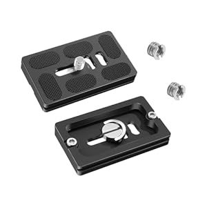 Alriedy Schnellwechselplatte, Arca Swiss Stativ Adapter Mik Adapterplatte Kompatibel mit 1/4 Zoll Stativgewinde 2er Pack Für DSLR Spiegellose Kameras Canon Nikon Sony Leicht Aluminium rutschfest