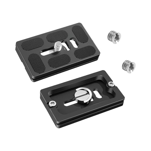 Alriedy Schnellwechselplatte Stativ Arca Swiss Platte Mik Adapterplatte Kompatibel mit 1/4 Zoll Stativgewinde 2er Pack Für DSLR Spiegellose Kameras Canon Nikon Sony Leicht Aluminium rutschfest