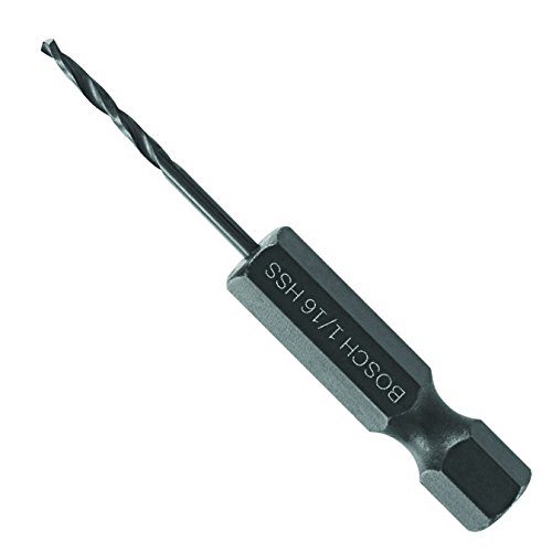 BOSCH BL2131IM 1-Piece 1/16 in. x 1-7/8 in. Black Oxide Metal Drill Bit Impact Tough with Impact-Rated Hex Shank for Applications in Steel, Copper, Aluminum, Brass, Oak, MDF, Pine, PVC and More