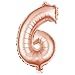 Produktbild Party Factory Folienballons Rosegold 100cm Zahlen 0-9 (6)