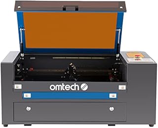 OMTech 50W CO2 Laser Engraver and Rotary Axis, 50W Laser Cutter and Engraver Machine, 12x20 Inch Laser Engraving Machine with 2 Way Pass Air Assist RDWorks, Laser Cutting Machine for Wood Acrylic More
