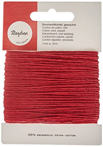 Cordoncino in Cotone Cerato, 5169118, Spessore 1 mm, 20 m, Rosso