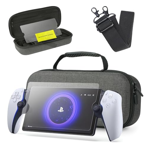 Playstation Portal Case, Playstation Portal Accessory Kit with PS Portal Case, Playstation Portal Screen Protector, Drop-proof, Shock-proof, Waterproof Outdoor Carrying Case, Black