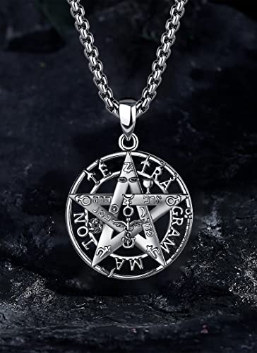 CELESTIA 925 Sterling Silver Tetragrammaton Pendant/Tetragrammaton Rings/Masonic Necklace/Pentagram Jewelry for Women Men2