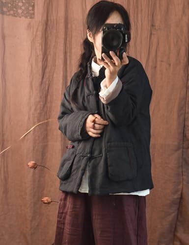 NFYM Women's Fall Thin Quilted Tang Suit Jacket Coat Handmade Clothes Chinese Outerwear with Pockets3