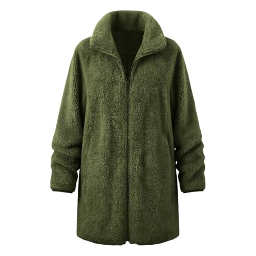 Sherpa Jacket Women Stand Collar Teddy Fleece Coat Fall Winter Outerwear - image 8