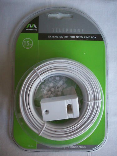 15m Telephone Extension Cable Kit for UK NTE5 Line Box Telephone Socket