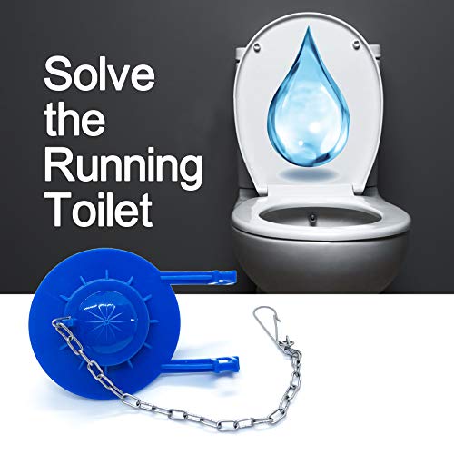 Toilet Flapper Replacement 2 inch (2 Pack) Universal for American Standard Toilet Easy to Install with Stainless Chain & Long Lasting Rubber Water Saving fit 2\'\' Flush Valve Toilet Leaking Flapper - Thumbnail 2