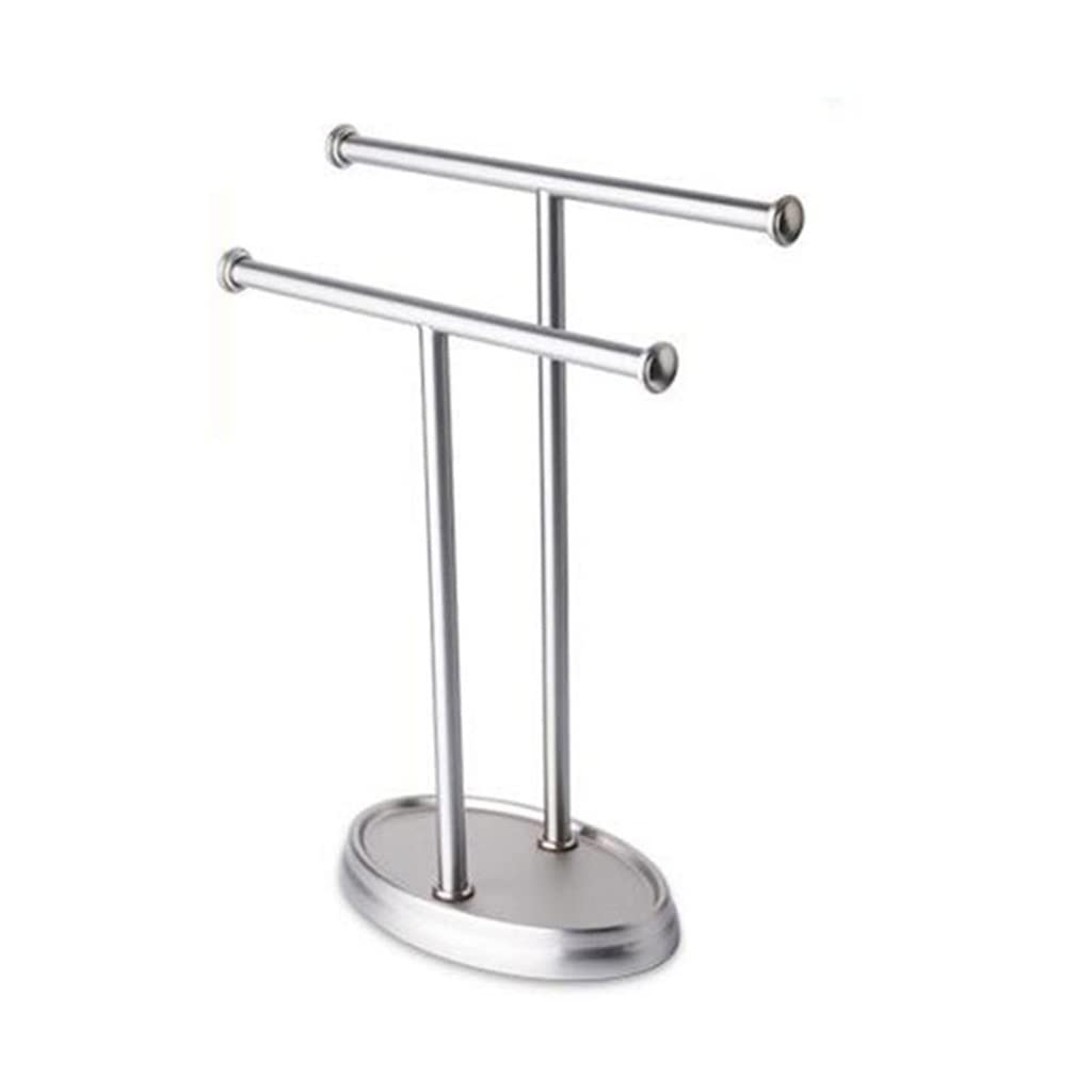 asdchZen Towel Rail Stainless Steel Towel Shelf Rack Hotel Household Floor Double Pole T-Shaped Towel Rack Practical-A-Talla ?Nica,B-Talla ?nica