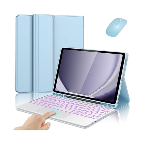 Housse Samsung Tab S7 FE bleu ciel idéale pour travailler dans le train ou au café