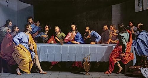 Toile Art Mural The Last Supper pour grand salon - Impression style peinture à l'huile 60x90cm