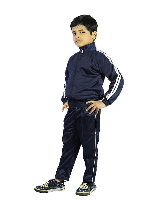 VDG Navy Blue Winter Tracksuit for Kids | Regular Fit-image-35