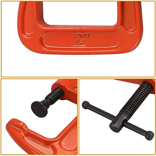 ASelected 4PCS Mini G Clamp 2 Inch (51 MM) Capacity -G-Clamps- Industrial Strength C Clamp Set for DIY Enthusiasts and Professionals(Orange) 4 ASelected 4PCS Mini G Clamp 2 Inch (51 MM) Capacity -G-Clamps- Industrial Strength C Clamp Set for DIY Enthusiasts and Professionals(Orange) - Image 4