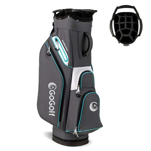 Tangkula Golf Cart Bag, Lightweight Golf Bag with 14-Way Divider Top, Grey