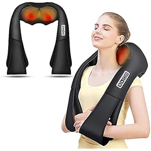 AERLANG Neck Back and Shoulder Massager with Heat, Deep Tissue Shiatsu Kneading Electric Massager, for Muscle Pain…