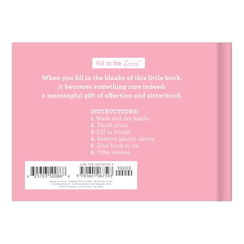 Image of Knock Knock What I Love about You, Sis Book Fill in the Love Fill-in-the-Blank Book & Gift Journal: The Power of Personal Vision