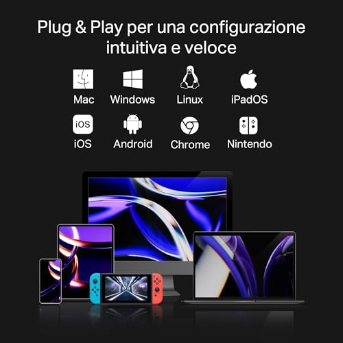UH9120C Hub USB C 9 in 1, 1 HDMI 4K@60Hz, 1 Gigabit Ethernet, SD e microSD UHS-I, 1 PD 100W, 1 USB-C 3.0, 3 Porte USB-A 3.0, SuperSpeed a 5 Gbps, Win11/10/8.1, Mac OS X 10.9+, Linux OS - Hub USB - Immagine 10
