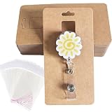 100 Set Badge Reel Display Cards with Bags, Name Badge ID Packaging
