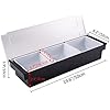TrueCraftware- 3 Compartment Stainless Steel Condiment Bar (Open Bottom)- Condiment Dispenser Serving Container Garnish Tray Bar Caddy Condiment Server Caddy Garnish Holder For Home Work Restaurant - View #5