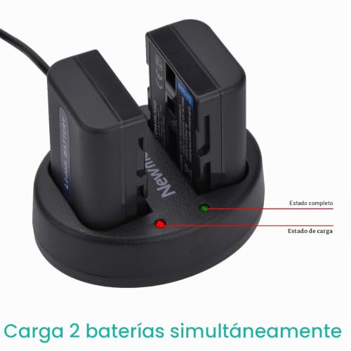 Kit NP-FM50 de doble batería con estación de carga USB compacta para creadores de vídeo 4