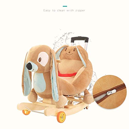 ZHANGYUEFEIFZ Schaukelpferd Plüsch Schaukeltier Pferd Rocking Horse Chair Baby Trojan Spielzeug Geschenk Music Kinder… – Bild 6