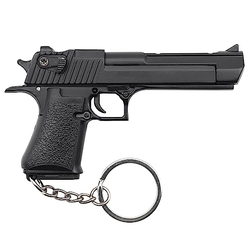 1:3 Desert Eagle Keychain Metal Pistol Shape Pendant Gun Model Collection Gift For Men Army Fan (Black) #TOP6