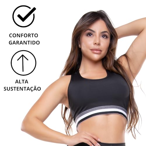 Kit 2 Top Academia Fitness Suplex Liso Costas Nadador Sem Bojo Elástico Reforçado (G)