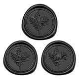Uwilowe 60 Pcs Black Wax Seal Stickers, Wedding Invitation Accessories Wax Stickers - Peferct for Wedding Accessories Sticker, Gift Box Craft Wrapping, Christmas Cards Envelope Seals