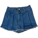 Aressdom Women's Denim Skorts Skirts High Waisted Wrap Stretchy Skorts Skirts Shorts Jeans (Light Blue, L)