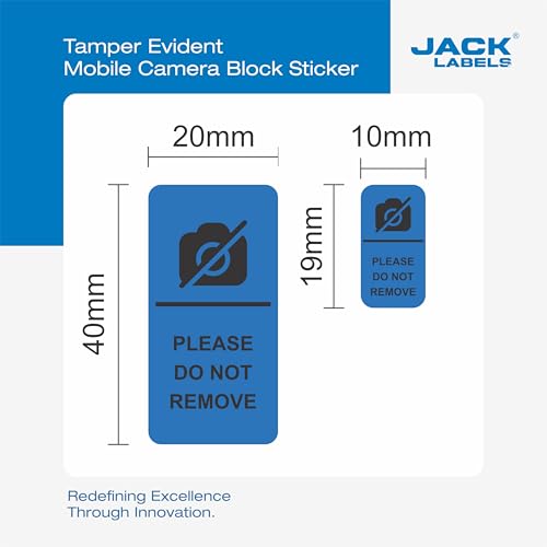 Image of Tamper-Evident Camera Block Void Stickers -Front & Back Camera Privacy Protection Seals Anti-Tamper Security Labels for Mobile & Laptop Void If Removed | Small Size 10X19mm(50) & 20x40mm(50) Stickers